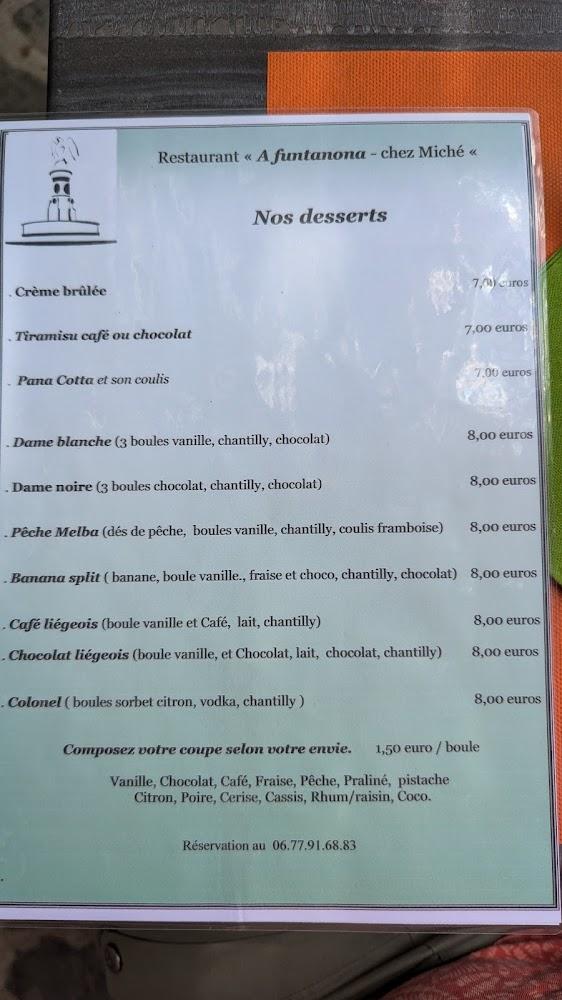 Restaurant A Funtanona - Chez Michè - Menu Image 3